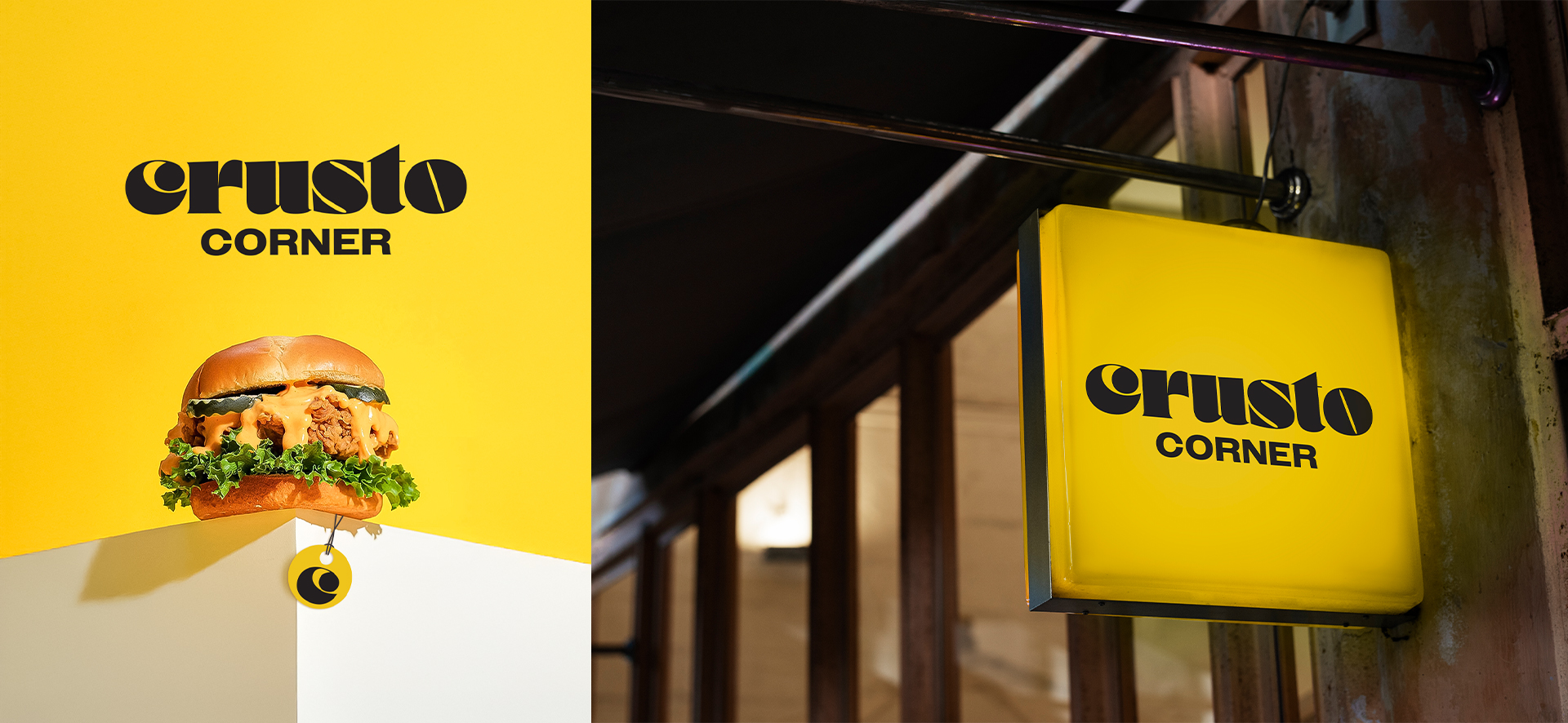 Crusto Corner - Burger Restaurant Visual Identity | Media Walll Street Crusto Corner - Burger Restaurant Visual Identity | Media Walll Street