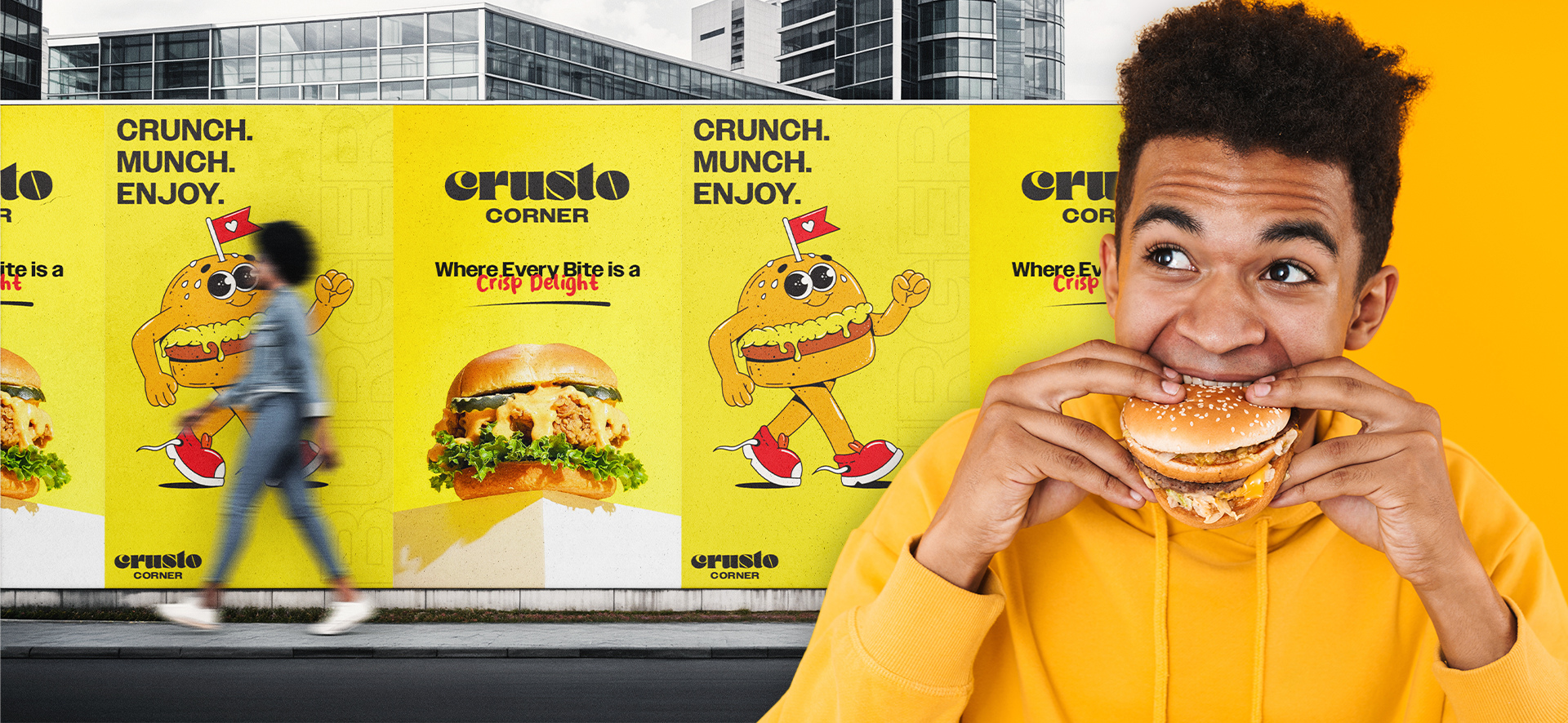 Crusto Corner - Burger Restaurant Visual Identity | Media Walll Street Crusto Corner - Burger Restaurant Visual Identity | Media Walll Street