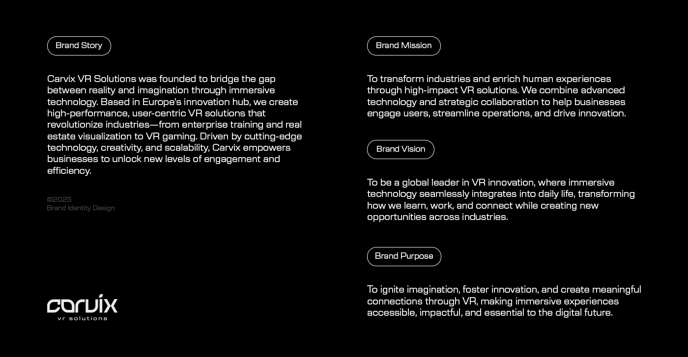 Carvix VR Solutions | Technology And Saas Brand Identity Design & Development | Visual Identity Design