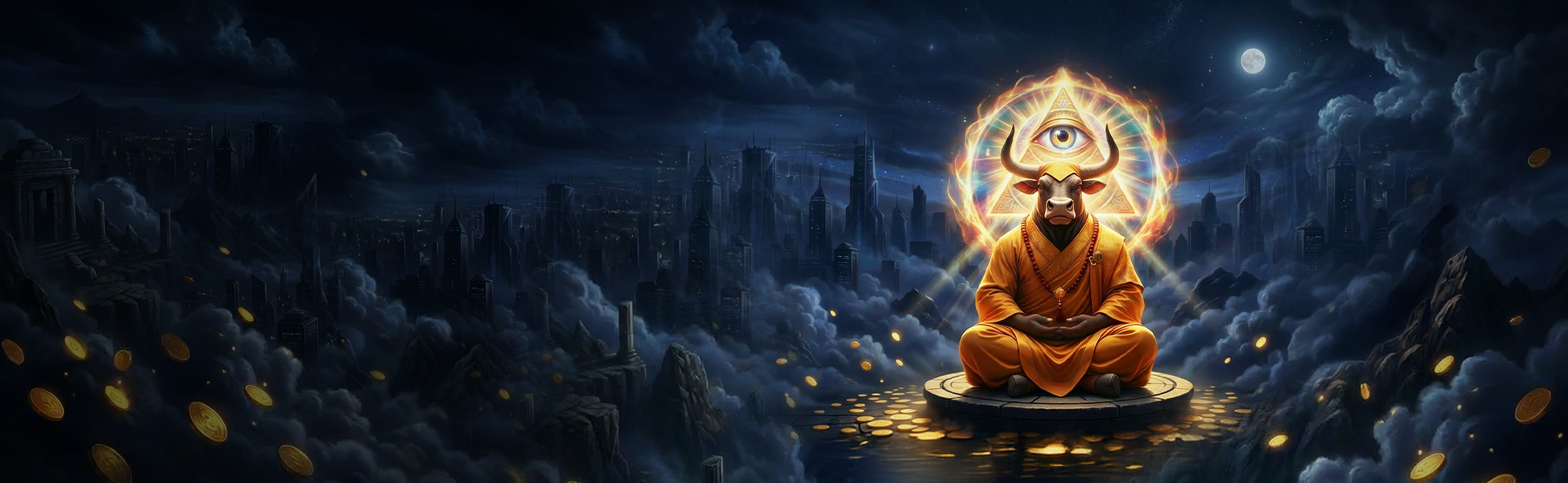 Media Wall Street | Monk Bull with All Seeing Eye